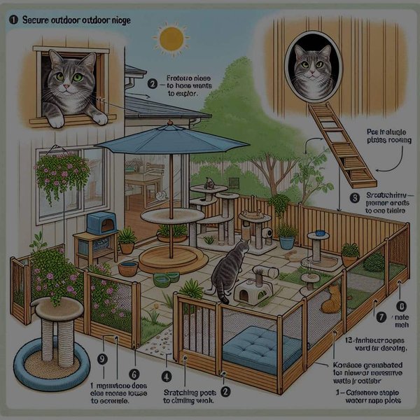 Comment aménager une niche extérieure sécurisée pour un chat d'intérieur qui veut explorer ?